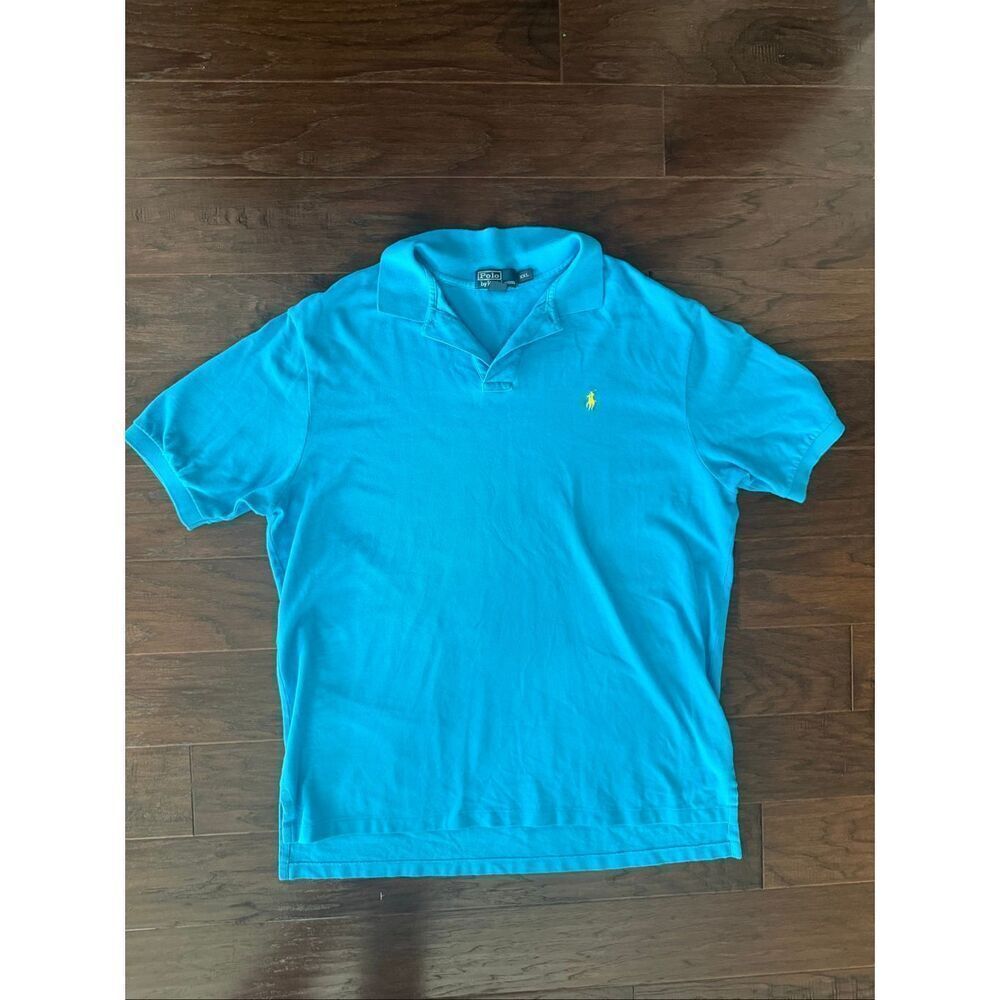 Polo Ralph Lauren Mens Bright Blue Yellow Logo Polo XXL